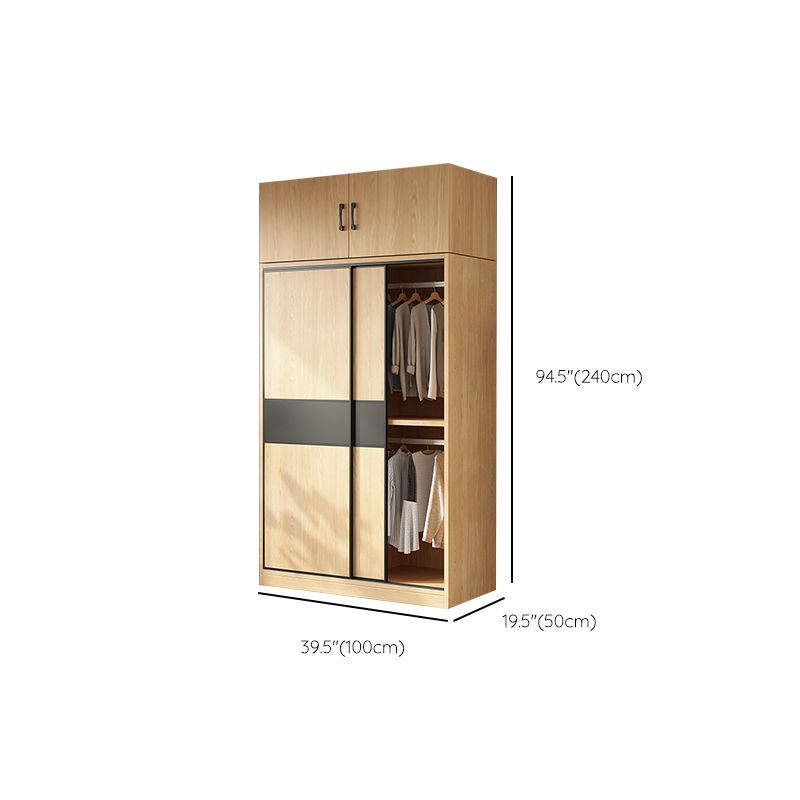 Modern Pine Solid Wood Wardrobe Freestanding Wardrobe with Soft Close Doors Clearhalo 'Armoires & Wardrobes' 'armoires_wardrobes' 'Bedroom Furniture' 'furn' 'furn_armoires_wardrobes' 'Furniture' 1200x1200_e290085c-84f0-4d34-a735-0cd154ca6075