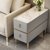 Tavolo accento lato divano contemporaneo con 2 cassetti e 4 gambe