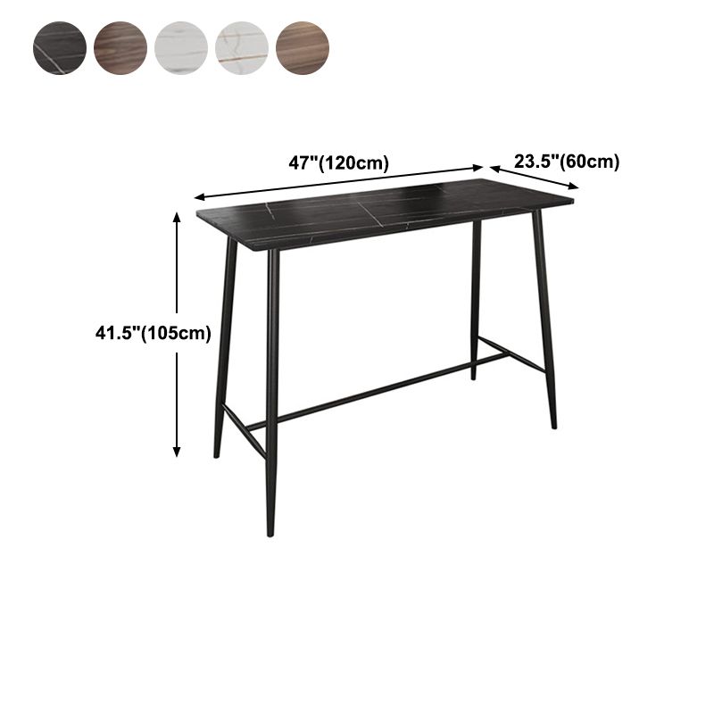 Industrial Black Metal Bar Table Rectangle Top 41.3"H Bistro Table with Footrest Clearhalo 'Bar Furniture' 'Bar Tables' 'bar_tables' 'furn' 'furn_bar_tables' 'Furniture' 'furniture_bar_tables' 'Kitchen & Dining Furniture' 1200x1200_e2947391-d831-4d7a-b528-aa243260cc35