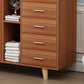Armoire à accent en bois rectangle avec 5 tiroirs et armoire latérale des jambes droites
