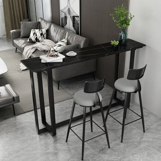 Modern Style Low Back Bar-stool Round Seat Counter Bar Stool with Metal Legs for Home