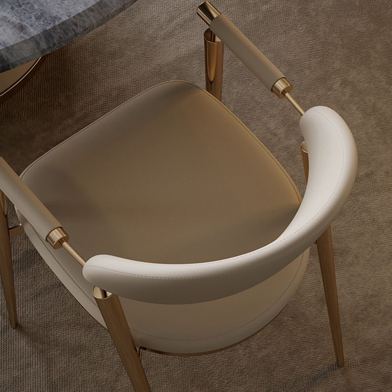 Silla de brazo estilo glam silla de comedor de metal abierta para la cocina