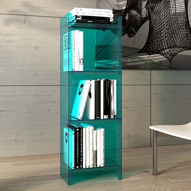 4/5-Shelf Glam Vertical Acrylic Standard Bookshelf Closed Back Bookshelf Clearhalo 'Bookcases' 'furn' 'furn_bookcases' 'Furniture' 'furniture_bookcases' 'kitchen' 'kitchen_bookcases' 'Living Room Furniture' 'Office Furniture' 1200x1200_e29a3759-9008-4c9d-833a-fb59bf0917d3
