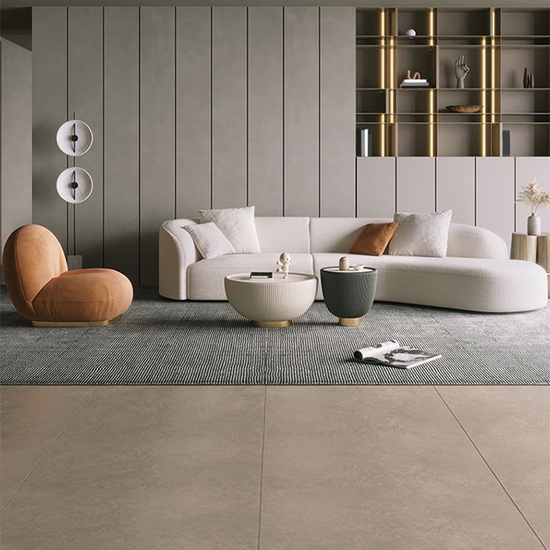 Scandinavian Tuxedo Arm Sofa with Chaise 27.56" H White Curved Sofa Clearhalo 'furn' 'furn_sectionals' 'Furniture' 'Living Room Furniture' 'Sectionals' 1200x1200_e29a8428-3c24-4b79-8f4a-a267d88cc3dd