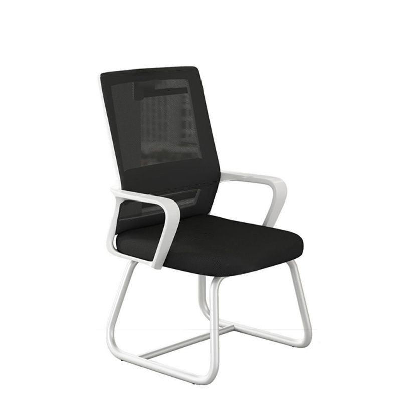 Silla de brazo ergonómico en la mitad de la espalda Armas fijas Silla de oficina en casa sin ruedas