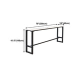 Industrial Black Iron Bar Table White Faux Marble Rectangle Top 41.3"H Bistro Table Clearhalo 'Bar Furniture' 'Bar Tables' 'bar_tables' 'furn' 'furn_bar_tables' 'Furniture' 'furniture_bar_tables' 'Kitchen & Dining Furniture' 1200x1200_e29b5bdd-a9d6-49a9-b692-766309cc9547
