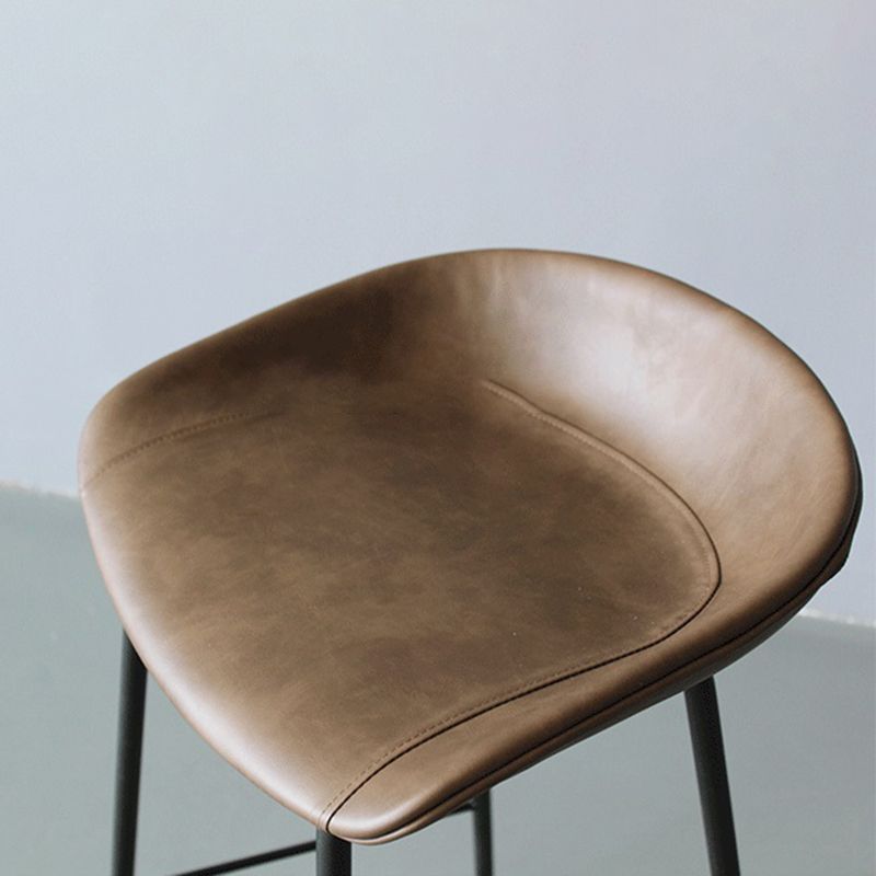 Modern Style Bar-stool PU Leather Counter Bar Stool with Metal Legs for Kitchen Clearhalo 'Bar Furniture' 'Bar Stools' 'bar_stools' 'furn' 'furn_bar_stools' 'Furniture' 'furniture_bar_stools' 'Kitchen & Dining Furniture' 1200x1200_e29bb84e-8564-4d62-a24b-b70acae4e5f4