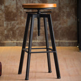 Modern Armless Counter Stool Iron Bar Stool with Wooden Seat and Pedal Clearhalo 'Bar Furniture' 'Bar Stools' 'bar_stools' 'furn' 'furn_bar_stools' 'Furniture' 'Kitchen & Dining Furniture' 1200x1200_e29c1611-397d-4b37-87ab-c8072ec1d0f3