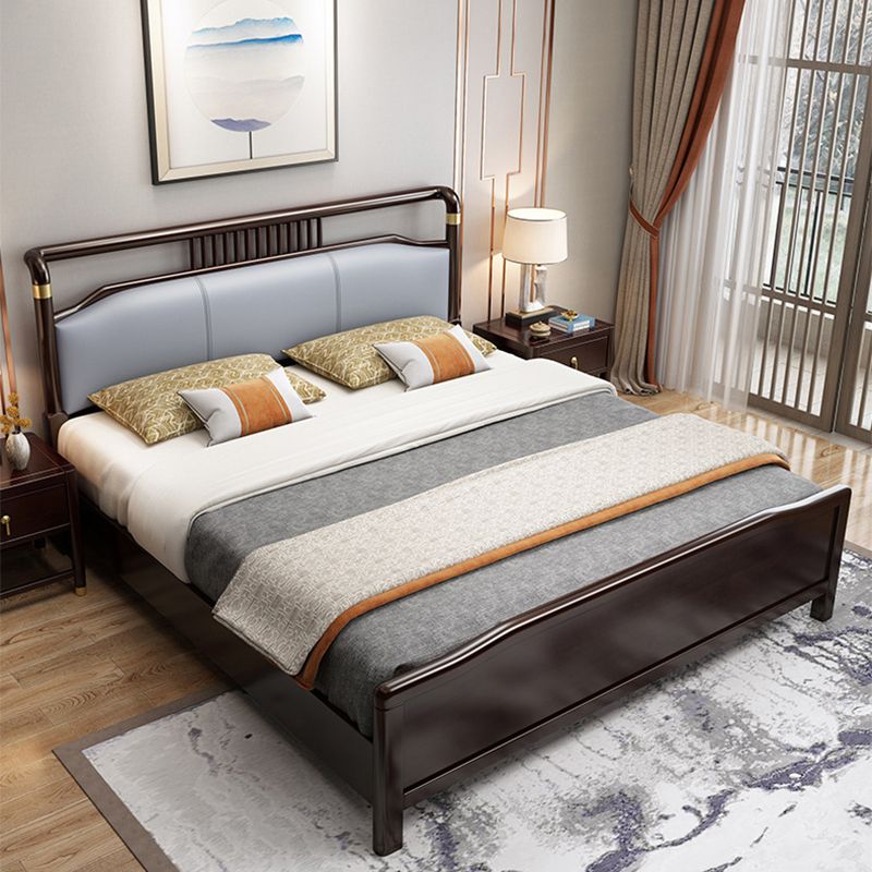 84.65 inch Wide Mid-century Bed Frame Rubberwood Bed with Upholstered Headboard Clearhalo 'Bedroom Furniture' 'Beds' 'furn' 'furn_beds' 'Furniture' 1200x1200_e29c6f84-fc5c-4fe9-8961-2cbd5bbfc114