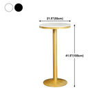Glam Style Gold Iron Bar Table Marble Round Indoor Pedestal Bistro Table - 21.6"W x 41.3"H Clearhalo 'Bar Furniture' 'Bar Tables' 'bar_tables' 'furn' 'furn_bar_tables' 'Furniture' 'furniture_bar_tables' 'Kitchen & Dining Furniture' 'kitchen&dining_furn' 'kitchen' 1200x1200_e2a0dc3e-59c9-41d0-a0ed-664a2e4c7dc4
