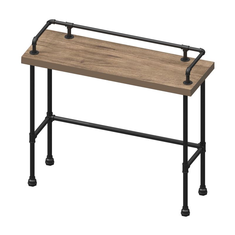 Mesa de barra de madera sólida rectangular Juego de mesa industrial 1/4 piezas de mostrador con taburetes altos