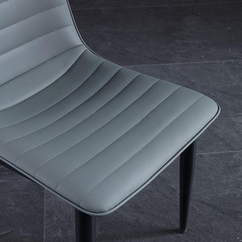 Industrial Faux Leather Chairs Armless Side Chairs with Metal Legs for Home Use Clearhalo 'Dining Chairs' 'Dining Tables & Seating' 'dining_chair' 'furn' 'furn_dining_chair' 'Furniture' 'Kitchen & Dining Furniture' 1200x1200_e2a1c9a8-8d90-4b7b-9f68-987182950355