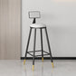 Modern Armless Backrest Counter Stool Steel Barber Shop Bar Stool with Cushion and Pedal