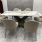 Stone Rectangle Top Dining Table Traditional Luxury Dining Table with Pedestal Base Clearhalo 'Dining Tables & Seating' 'Dining Tables' 'dining_table' 'furn' 'furn_dining_table' 'Furniture' 'furniture_dining_table' 'Kitchen & Dining Furniture' 1200x1200_e2a2814e-8c3b-4b95-bfde-5e8230f64758
