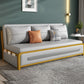 Faux Leather Armless Sofa Bed Glam Styled Gray Upholstered Sleeper Clearhalo 'furn' 'furn_futons' 'Furniture' 'Futons & Daybeds' 'Futons' 'Living Room Furniture' 1200x1200_e2a331e7-ed09-43ae-b73e-ffc6d136cde8
