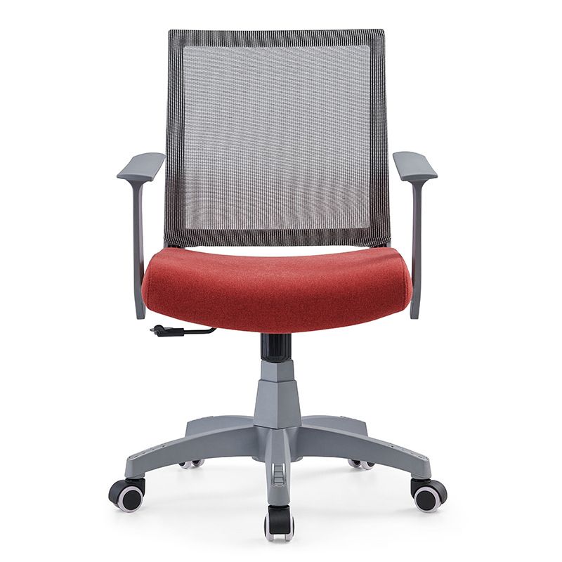 Mesh Mid Back Desk Chair Contemporary Fixed Arms Bureau stoel met wielen