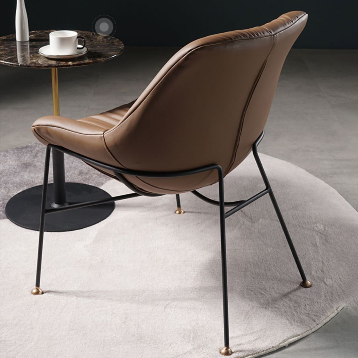 Contemporary Style Leather Chair Armless Chair with Metal Legs for Kitchen Clearhalo ' kitchen&dining_furn' 'Dining Chairs' 'Dining Tables & Seating' 'dining_chair' 'furn' 'furn_dining_chair' 'Furniture' 'furniture_dining_chair' 'Kitchen & Dining Furniture' 'kitchen' 1200x1200_e2a4e2a8-fd92-4882-9da1-a250853e3a4d