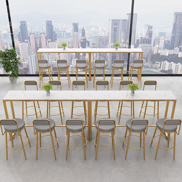 Tabouret de bar en marbre faux et jeu de table 1/4 pièces