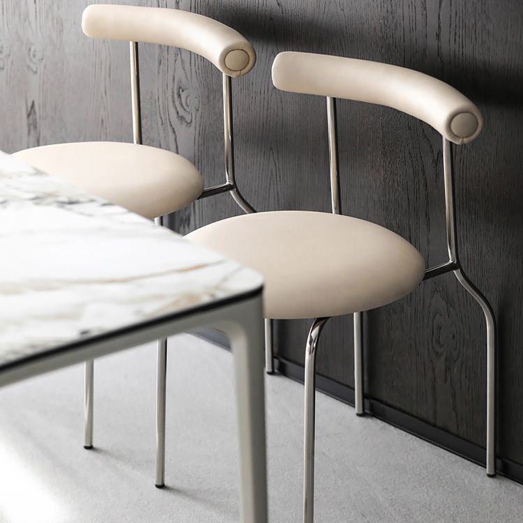 PU Leather Side Chair Modern Style Open Back Stackable Dining Side Chair Clearhalo 'Dining Chairs' 'Dining Tables & Seating' 'dining_chair' 'furn' 'furn_dining_chair' 'Furniture' 'furniture_dining_chair' 'Kitchen & Dining Furniture' 1200x1200_e2a67fee-360a-4fa5-9a34-5fbc64bc29e3