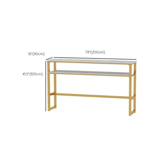 Glam Style Bar Table Set 1/5 Pieces Rectangle Faux Marble Counter Table