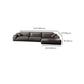 30"H Contemporary Seating Square Arm Pillows Gray Leather Sofa