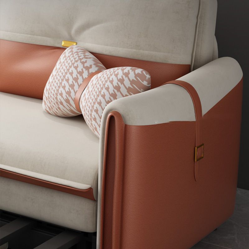 Glam Upholstered Futon Chair Faux leather Square Arms Sleeper Sofa Clearhalo 'furn' 'furn_futons' 'Furniture' 'Futons & Daybeds' 'Futons' 'Living Room Furniture' 1200x1200_e2a87383-fb67-4d15-a3cf-616cf7a0ddf7