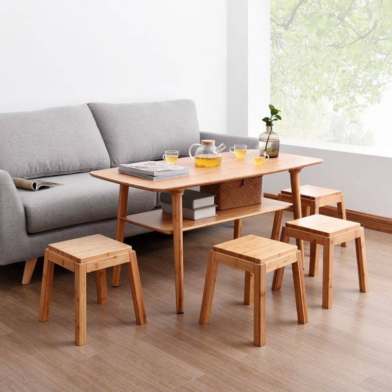 Scandinavian Style Coffee Cocktail Table Solid Wood 4 Legs Coffee Table Clearhalo 'Coffee & Accent Tables' 'Coffee Tables' 'coffee_tables' 'furn' 'furn_coffee_tables' 'Furniture' 'Living Room Furniture' 1200x1200_e2aa7c01-f128-4356-869b-9e4caa39f437