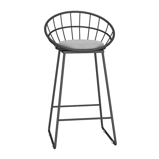 Glam Metal Bar and Counter Stool Low Back Stool with Sled Base Clearhalo 'Bar Furniture' 'Bar Stools' 'bar_stools' 'furn' 'furn_bar_stools' 'Furniture' 'furniture_bar_stools' 'Kitchen & Dining Furniture' 1200x1200_e2abb3c6-9a45-43d3-bae4-3af7f2e4a1e3