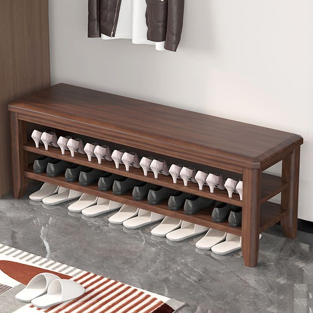 Mid-Century Modern Seating Bench Rubberwood Rectangle Entryway Bench Clearhalo 'Benches' 'Chairs & Seating' 'furn' 'furn_benches' 'Furniture' 'Living Room Furniture' 1200x1200_e2ac0c8a-df0a-4700-949f-57a5d8a06a9e