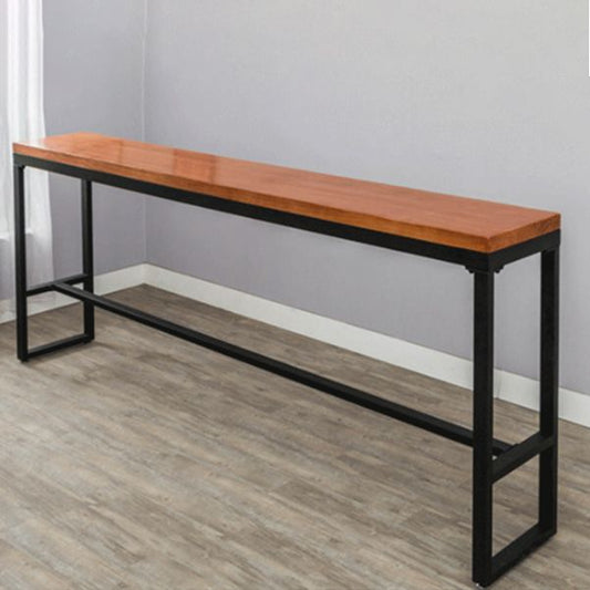 Pine Wood Bar Dining Table Industrial Bar Table with Black Trestle Base Clearhalo 'Bar Furniture' 'Bar Tables' 'bar_tables' 'furn' 'furn_bar_tables' 'Furniture' 'furniture_bar_tables' 'Kitchen & Dining Furniture' 1200x1200_e2ac8132-ab34-4479-97db-23be34a3420b