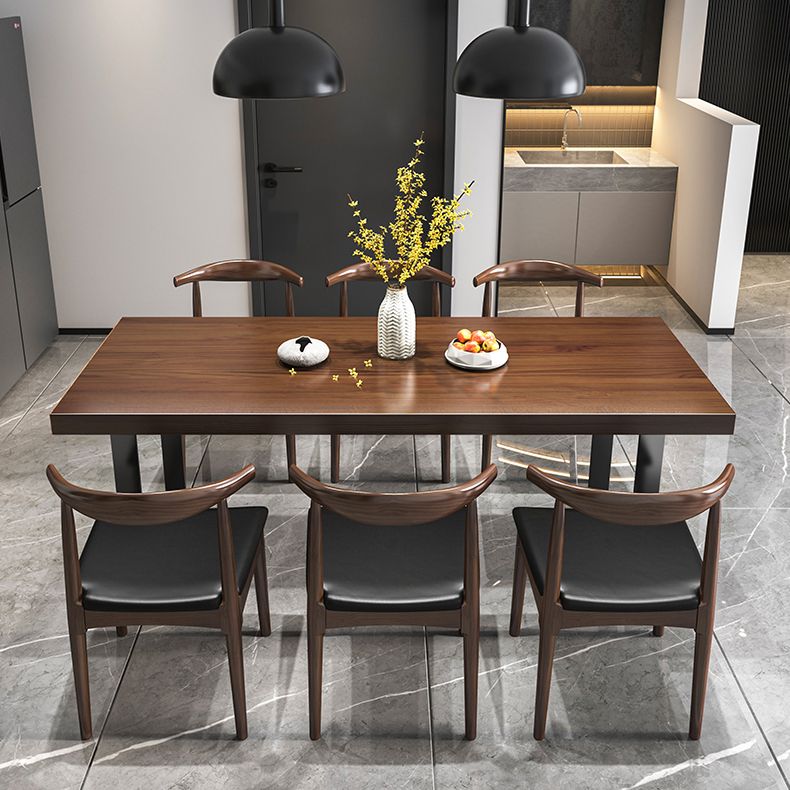 Rectangle Solid Wood Kitchen Desk Industrial Double Pedestal Table