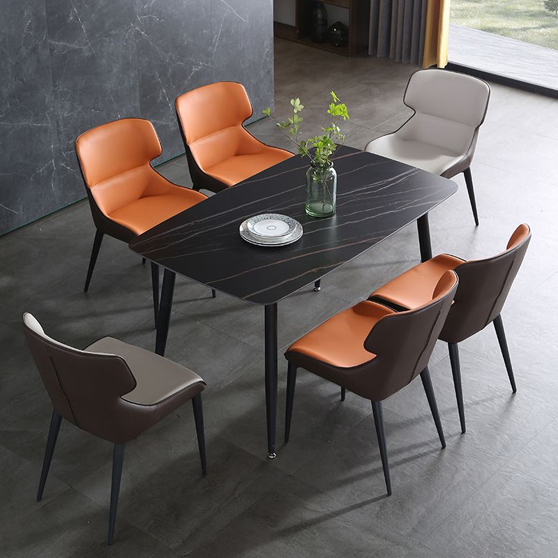 Contemporary Metal Dining Room Chairs Upholstered Linen Fabric Dining Chair for Indoor Use Clearhalo ' kitchen&dining_furn' 'Dining Chairs' 'Dining Tables & Seating' 'dining_chair' 'furn' 'furn_dining_chair' 'Furniture' 'furniture_dining_chair' 'Kitchen & Dining Furniture' 'kitchen' 1200x1200_e2ad5566-8a9f-4dd4-bb38-aef1b5215827