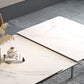 Rectangle Extendable Industrial Dining Table White Sintered Stone Table with 4 Black Legs Clearhalo ' dining_table' 'Dining Tables & Seating' 'Dining Tables' 'furn' 'furn_dining_table' 'Furniture' 'furniture_dining_table' 'Kitchen & Dining Furniture' 'kitchen&dining_furn' 'kitchen' 'kitchen_dining_table' 1200x1200_e2ada678-b70b-4c0b-9527-fe563b8dd218
