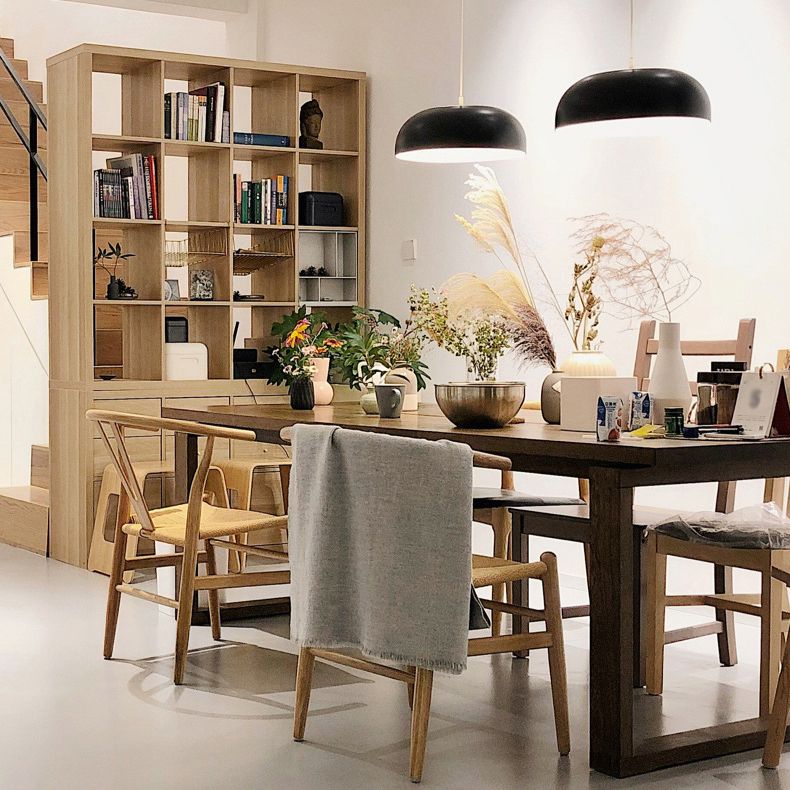 Pine Wood Top Table Rectangle Traditional Luxury Table with Sled Base Clearhalo 'Dining Tables & Seating' 'Dining Tables' 'dining_table' 'furn' 'furn_dining_table' 'Furniture' 'furniture_dining_table' 'Kitchen & Dining Furniture' 1200x1200_e2adff67-338e-4b86-8e68-dda0bdeda8d3
