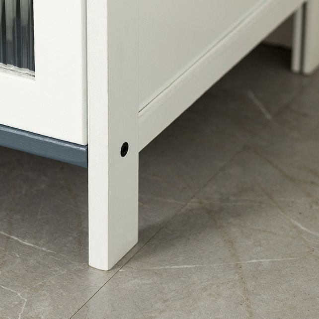 Rectangle Contemporary Cabinet with Glass Doors in Whiet,16.93" Long Clearhalo 'Cabinets & Chests' 'cabinets_chests' 'furn' 'furn_cabinets_chests' 'Furniture' 'Living Room Furniture' 1200x1200_e2ae062e-5887-4143-aadc-d0dea1d51ef4