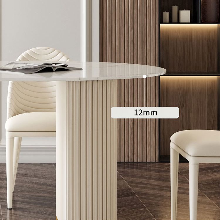 Traditional Luxury Dining Table White Stone Oval Dining Table for Kitchen Clearhalo 'Dining Tables & Seating' 'Dining Tables' 'dining_table' 'furn' 'furn_dining_table' 'Furniture' 'Kitchen & Dining Furniture' 1200x1200_e2af8636-e327-44e5-98dc-61415f4f6c2b