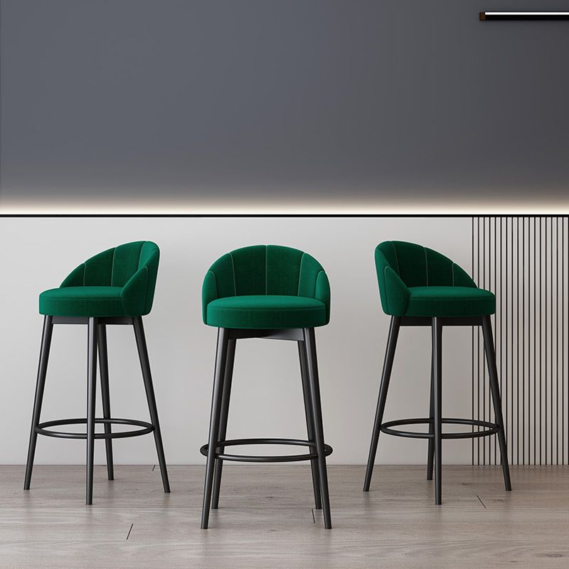 Matte Finish Footrest Upholstered Low Back Stool Scandinavian Velvet Bar Stool Clearhalo 'Bar Furniture' 'Bar Stools' 'bar_stools' 'furn' 'furn_bar_stools' 'furniture_bar_stools' 'Kitchen & Dining Furniture' 'kitchen&dining_furn' 'kitchen' 'kitchen_furn' Furniture' 1200x1200_e2b289a8-1354-4a42-a2a1-382730e7d798