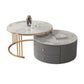 Modern Cocktail Table Round Glass / Slate Coffee Table with Storage Clearhalo 'Coffee & Accent Tables' 'Coffee Tables' 'coffee_tables' 'furn' 'furn_coffee_tables' 'Furniture' 'Living Room Furniture' 1200x1200_e2b32ac7-0d1c-4535-9895-73cb018a6e68