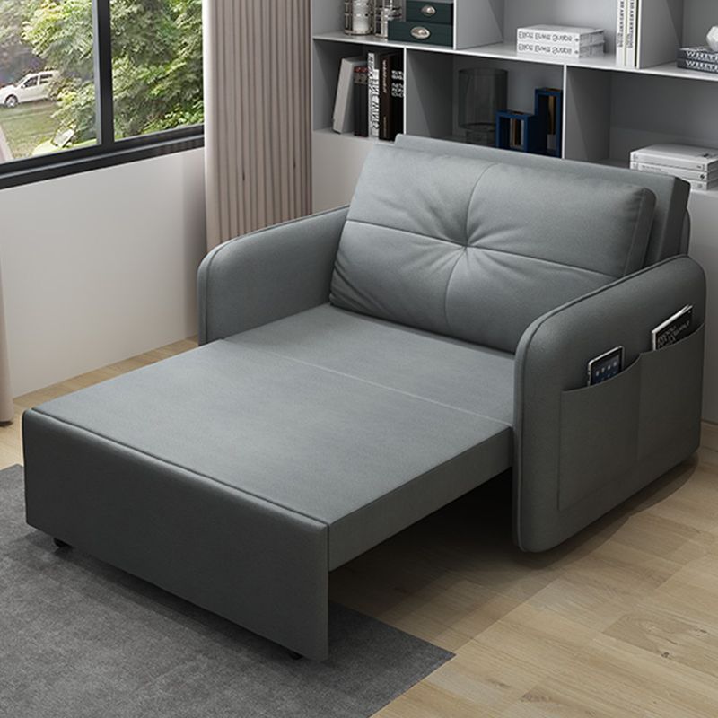Canapé-lit en faux cuir pliable avec rangement 35,43 "gris haut