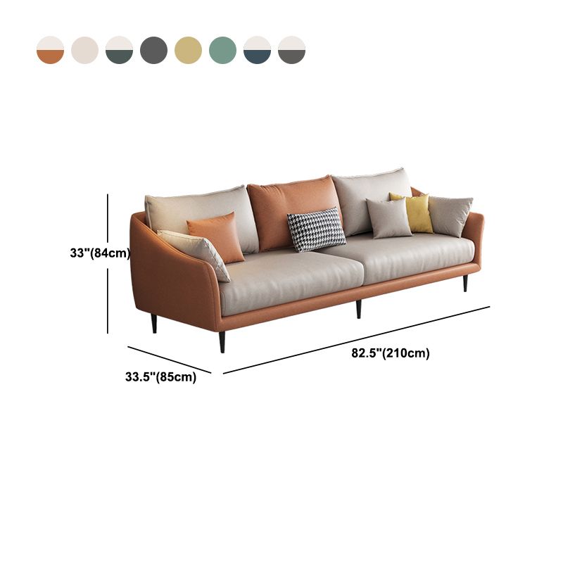 82.67 "L Faux Cuero Contemporáneo Sofá estándar de brazo inclinado