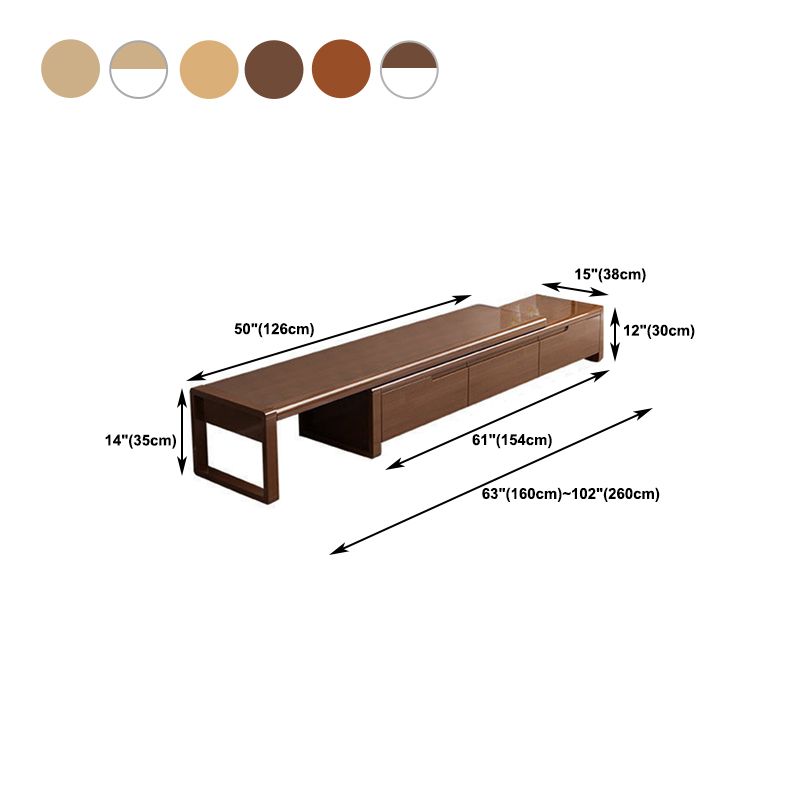 Traditionelle Rubberwood Media Console Matte Finish Holz -TV -Medien stehen mit Schubladen