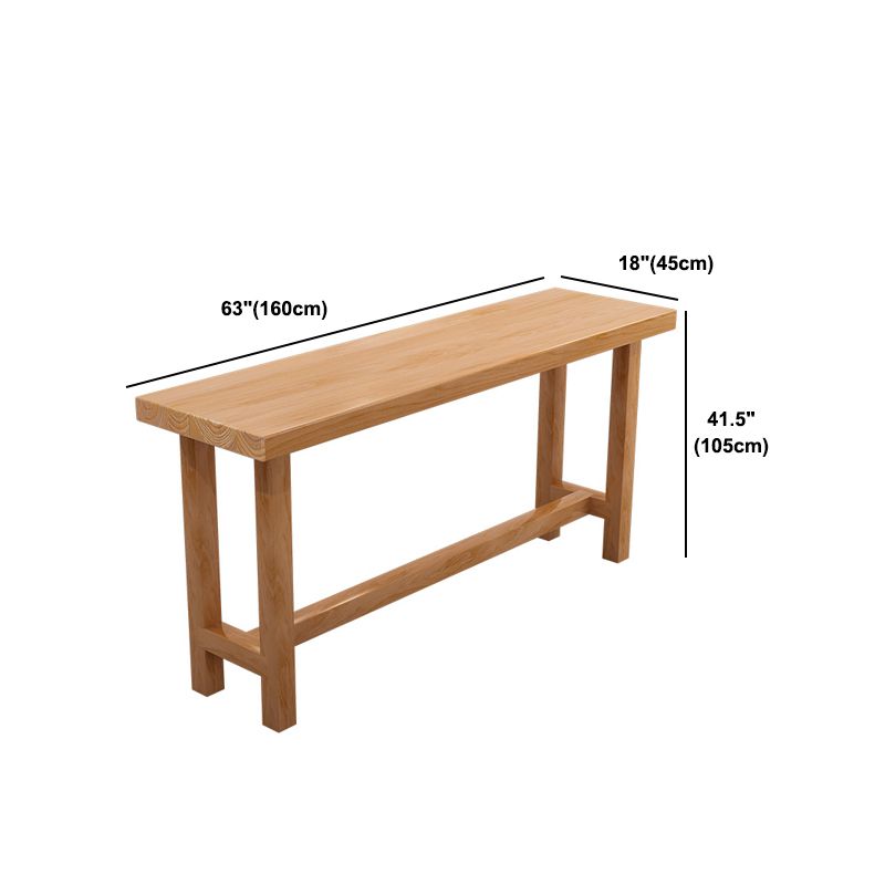 Rectangular Pine Wood Top Bar Table Modern Bar Table with Double Pedestal in Nature Clearhalo 'Bar Furniture' 'Bar Tables' 'bar_tables' 'furn' 'furn_bar_tables' 'Furniture' 'Kitchen & Dining Furniture' 1200x1200_e2b4b377-c62e-4869-8d95-bde59e6a359f