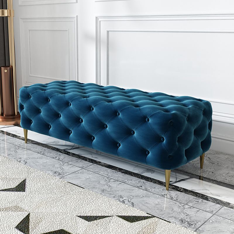 Glam Tufted Bedroom Bench, Foam Filled Bench with Metal Legs Clearhalo 'Benches' 'Chairs & Seating' 'furn' 'furn_benches' 'Furniture' 'Living Room Furniture' 1200x1200_e2b5d297-abcf-48e7-ba7b-908cdd9cdbdb
