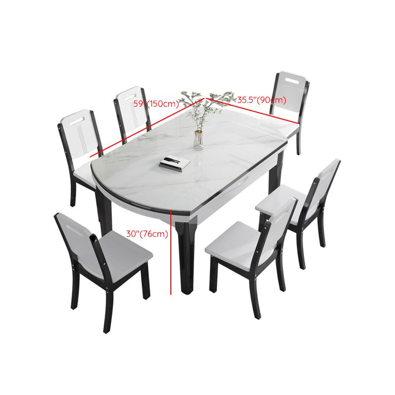 Foldable Dinette Table with Wood Base Modern Stone Top Dining Table Clearhalo 'Dining Tables & Seating' 'Dining Tables' 'dining_table' 'furn' 'furn_dining_table' 'Furniture' 'Kitchen & Dining Furniture' 1200x1200_e2b60b90-7c27-4db5-be88-a966dbbd6c90