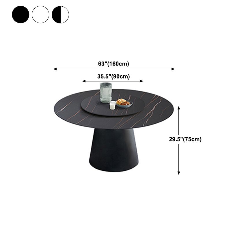 Round Sintered Stone Dining Table Modern Furniture with Pedestal Base for Home Clearhalo 'Dining Tables & Seating' 'Dining Tables' 'dining_table' 'furn' 'furn_dining_table' 'Furniture' 'Kitchen & Dining Furniture' 1200x1200_e2b6a7a9-1c81-45dd-b7d8-a4388ea319c1