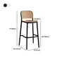 Sgabello moderno con poggiapiedi quadrato Sgabello in rattan di plastica in bianco e nero