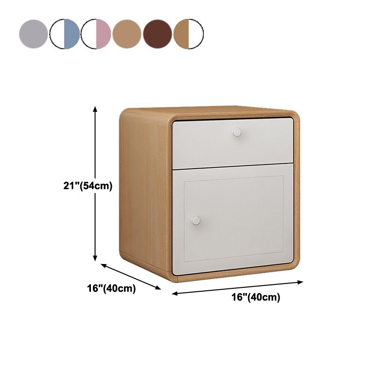 Modern massief houten bed nachtkastje