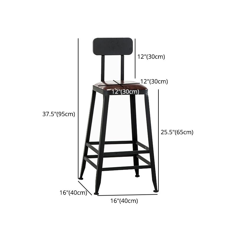 Industrial Style Square Leather Seat with Metal Legs Counter Stool for Kitchen Bar Clearhalo 'Bar Furniture' 'Bar Stools' 'bar_stools' 'furn' 'furn_bar_stools' 'furniture_bar_stools' 'Kitchen & Dining Furniture' 'kitchen&dining_furn' 'kitchen' 'kitchen_furn' Furniture' 1200x1200_e2b6ff56-3e93-4e81-a438-3dbdd1094bdf