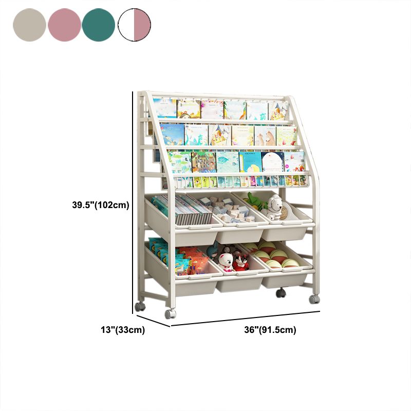 Estantería moderna de metal, múltiples niveles con estantería de ruedas para cualquier habitación
