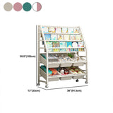 Modernes Metall -Bücherregal, Multi -Tiers with Casters -Bücherregal für jeden Raum